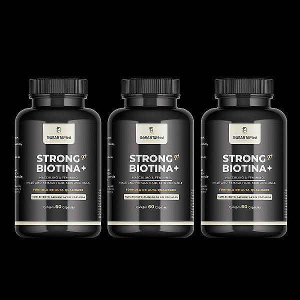 Cabelo Pele Unha STRONG BIOTINA+ Kit p/ 3 meses