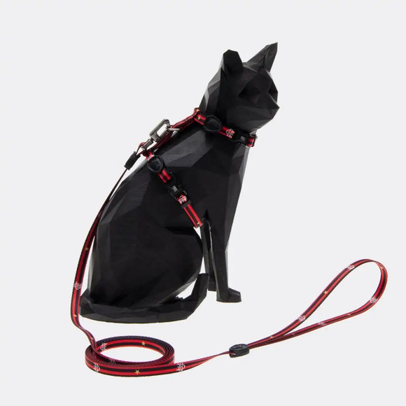 Peitoral com Guia FreeFaro para Gatos Flamengo P