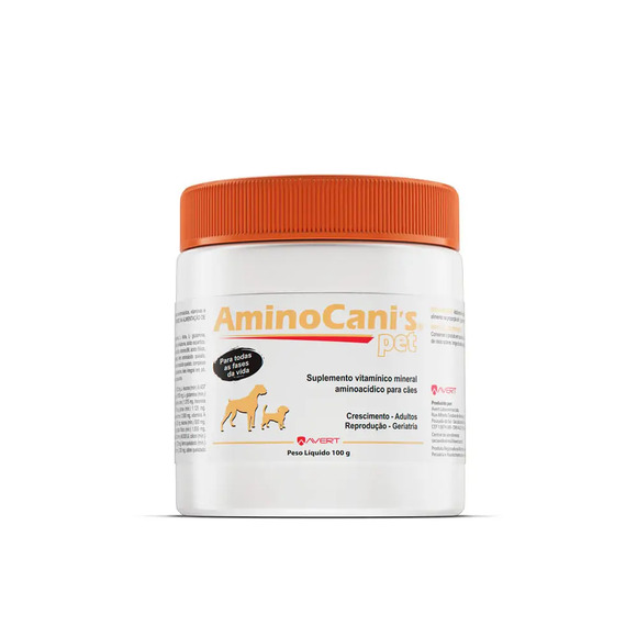 Suplemento Vitamínico Mineral Aminoacídico para Cães AminoCanis Pet Avert 100 g