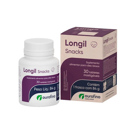 Suplemento Alimentar Cães Idosos Longil Snacks Ourofino 30 tabletes