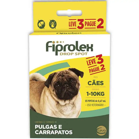 Combo Antipulgas Fiprolex Cães até 10kg Único