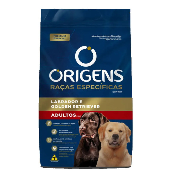 Ração Origens Cães Adultos Raças Específicas Labrador e Golden 15 kg