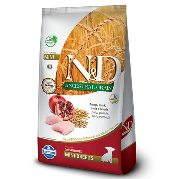 Ração N&D Ancestral Grain Cães Puppy Mini Frango 2,5 kg