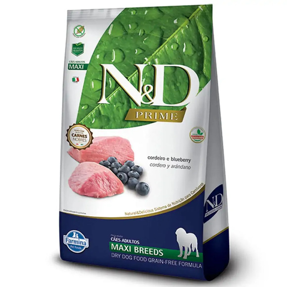 Ração N&D Prime Cães Adultos Maxi Cordeiro 10,1 kg