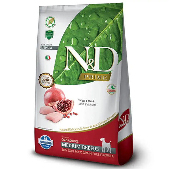 Ração N&D Prime Cães Adultos Medium Frango 10,1 kg