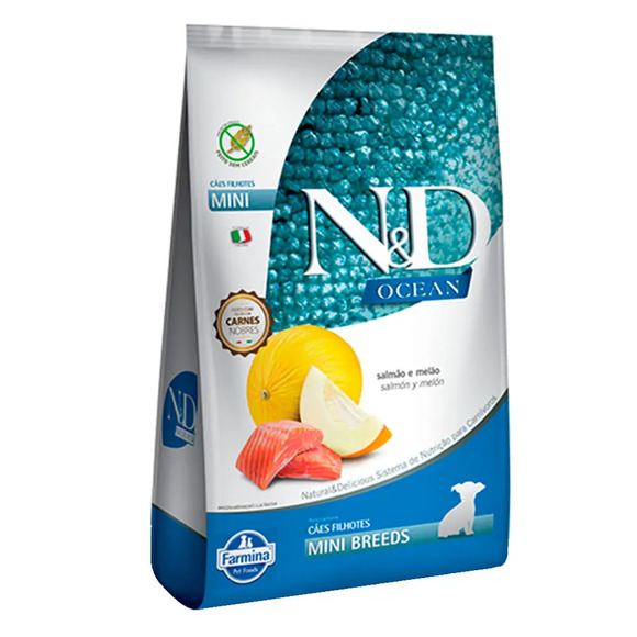Ração N&D Ocean Cães Filhotes Raças Pequenas Salmão e Melão 2,5 kg