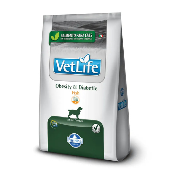 Ração Vet Life Natural para Cães Obesidade e Diabete Peixe 2 kg