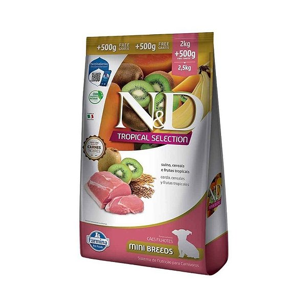 Ração N&D Canine Tropical Puppy Mini Suino 2 + 05Kg