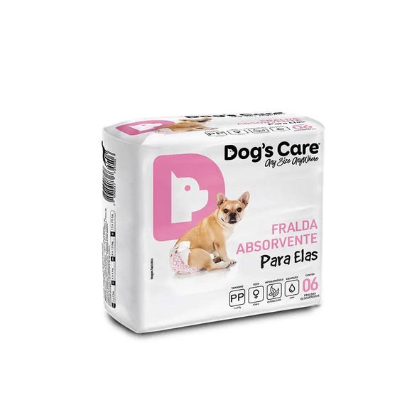 Fralda Higiênica Fêmea Dogs Care 6 unidades PP