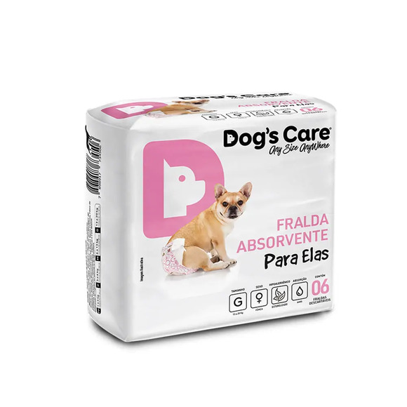 Fralda Higiênica Fêmea Dogs Care 6 unidades G