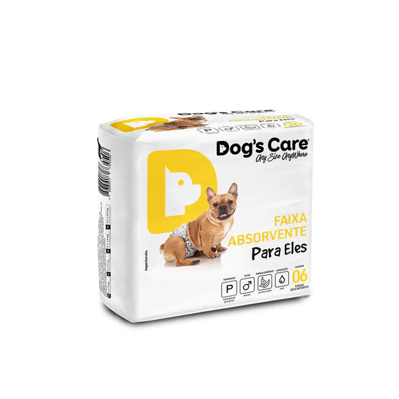 Fralda Higiênica Macho Dogs Care 6 unidades P