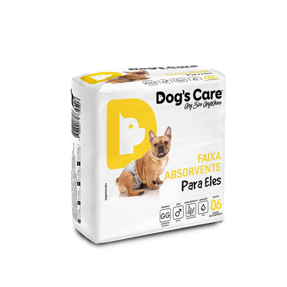 Fralda Higiênica Macho Dogs Care 6 unidades GG