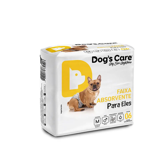 Fralda Higiênica Macho Dogs Care 6 unidades M