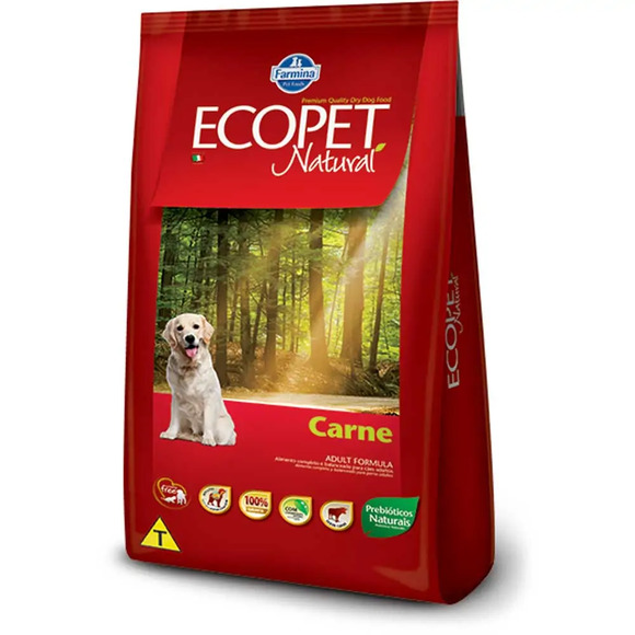 Ração Ecopet Natural Cães Adultos Carne 15 kg