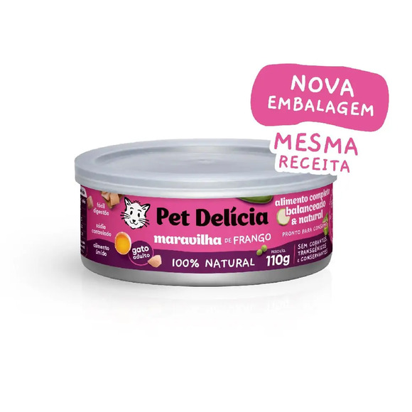 Ração Úmida Pet Delícia Gatos Maravilha de Frango 110 g