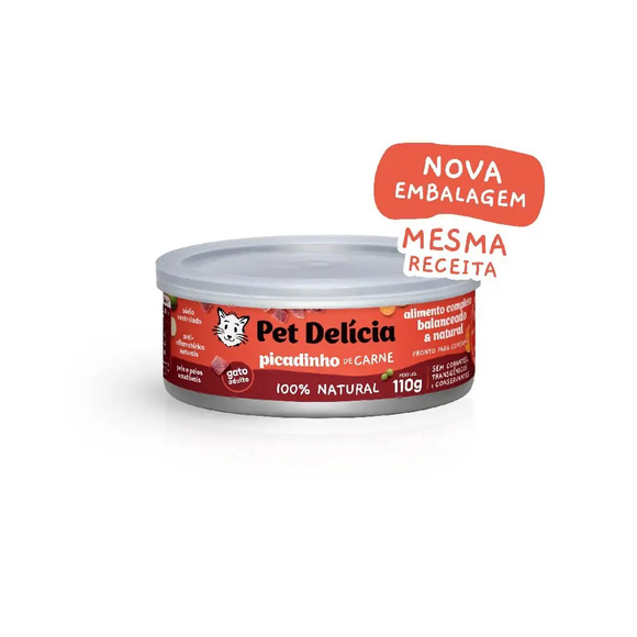 Ração Úmida Pet Delícia Gatos Picadinho de Carne 110 g