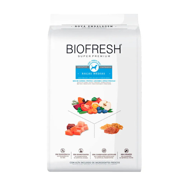 Ração Biofresh Cães Castrados Raças Médias 3 kg