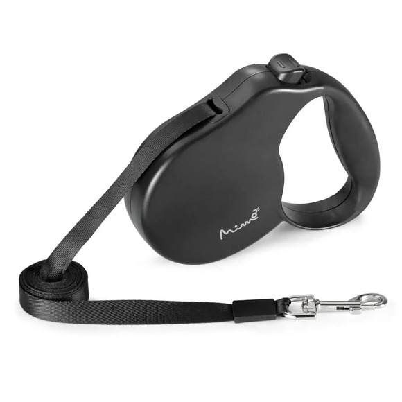 Guia Retrátil Safe Walk Emborrachada Fita 5 Metros Até 32kgs Preto Mimo G