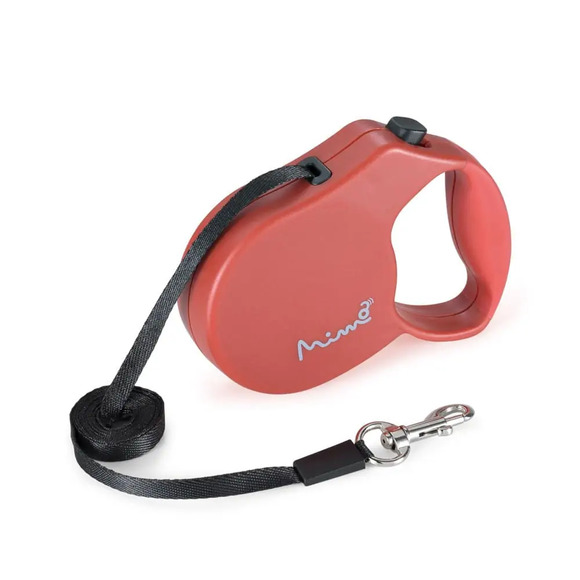 Guia Retrátil Mimo Conceito Safe Walk Emborrachado Fita 3 Metros Até 7kg Vermelho PP