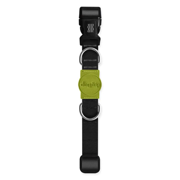 Coleira Premium Classic Black Verde Dog Trip Brasil P