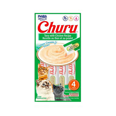 Purê Churu Atum Com Galinha Para Gatos 56g