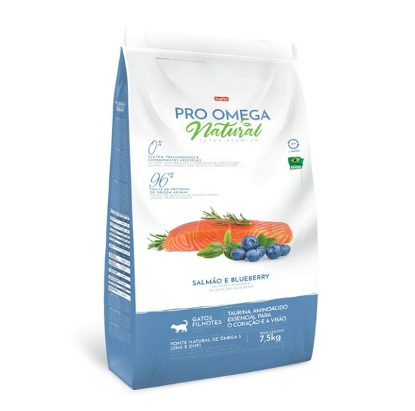 Racao Pro Omega Natural Gatos Filh 7-5kg
