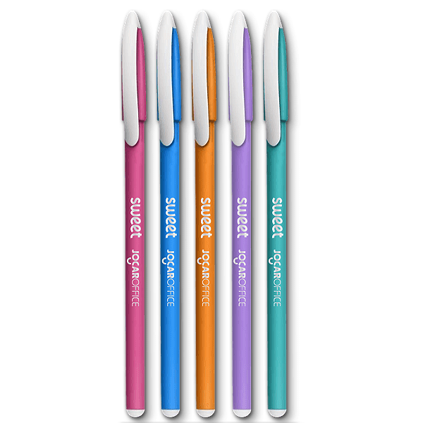 CANETA ESFEROGRÁFICA PERFUMADA SWEET - 0.7MM - KIT C/ 5 UN - JOCAR OFFICE