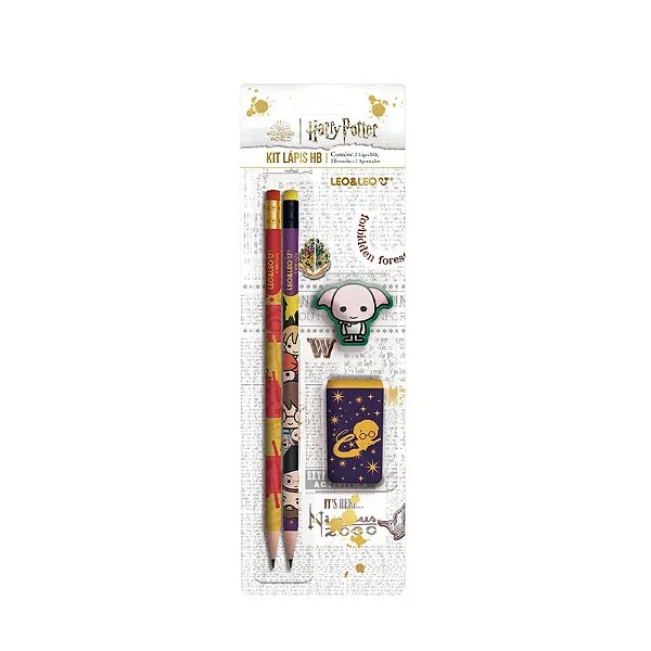 KIT LÁPIS C/ APONTADOR E BORRACHA HARRY POTTER - LEOELEO