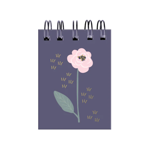 CADERNO POCKET ARGOLADO MOLIN - FLOWERS - CAPA DURA - 80 FOLHAS