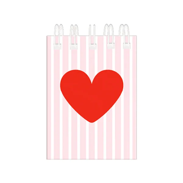 CADERNO POCKET ARGOLADO - PINK HEART - MOLIN - CAPA DURA - 80 FOLHAS