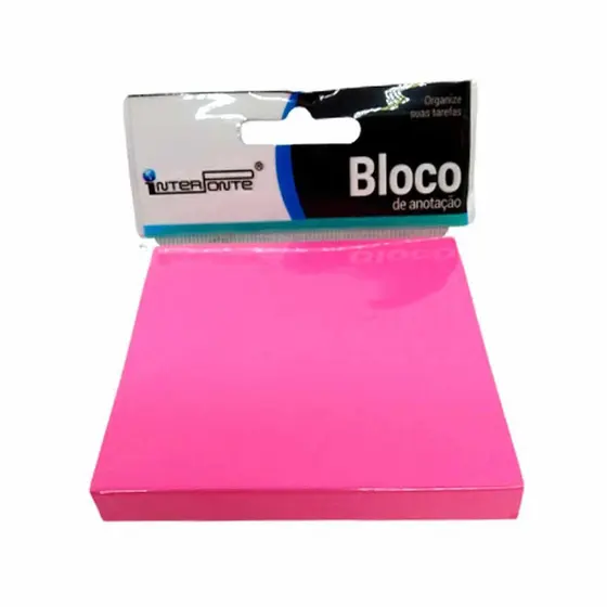 BLOCO ADESIVO DE ANOTAÇÃO - INTERPONTE - NEON - 100 FOLHAS