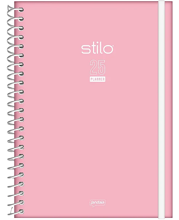 PLANNER 2025 - ESPIRAL - CAPA DURA - STILO JANDAIA - ROSA