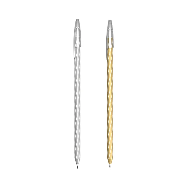 CANETA ESFEROGRÁFICA - CIS SPIRO GEM - DOURADA - PRATA - 0.7MM