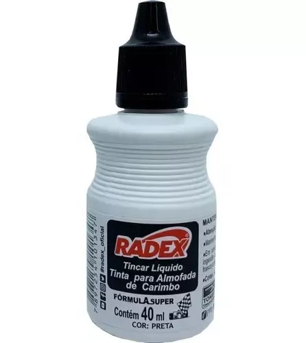 TINTA PARA CARIMBO 40ML - PRETO - RADEX