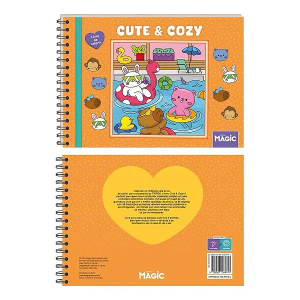 LIVRO DE COLORIR - CUTE & COZY