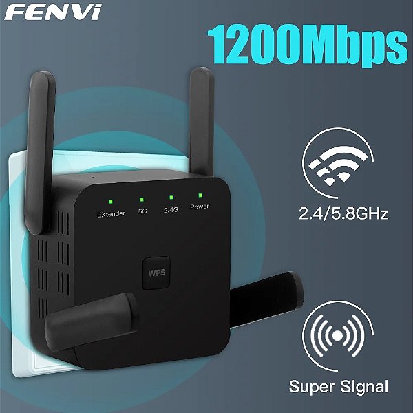 Fenvi - Repetidor WiFi AC1200 2.4G / 5G