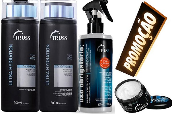 Truss Ultra Hydration Shampoo e Cond 300ml+Uso Obgt+Mini Net