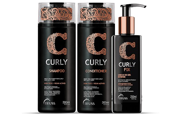 Truss Curly Shampoo e Condicionador 300ml+Ativador Curly Fix