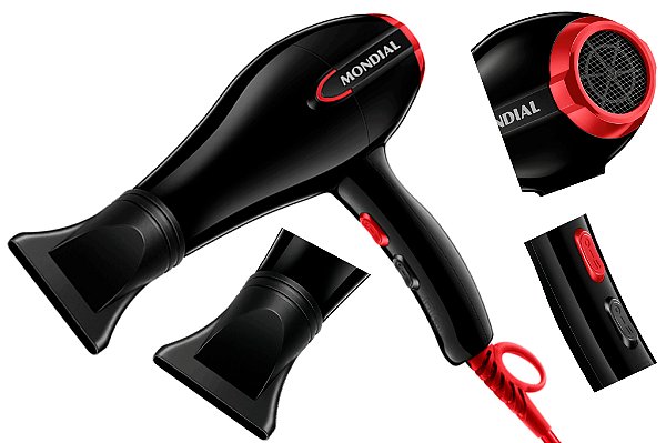 Mondial Turbo Color Red SC-41 Secador 1900W Preto/Verm 220V