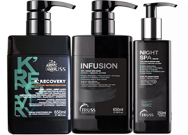 Truss Infusion Cera 650ml + Keratin Recovery + Night Spa