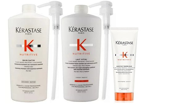 Kérastase Nutritive Shampoo Satin e Cod Lait Vital1L+Thermique