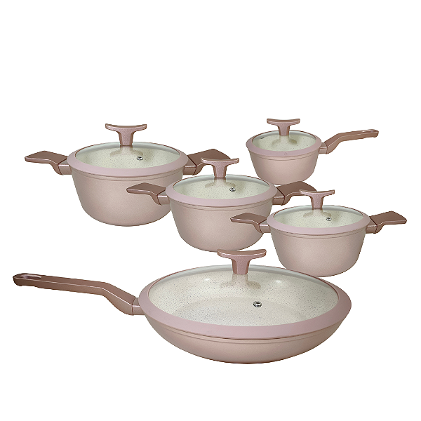 Conjunto Capri Antiaderente 20 Peças - Rosa