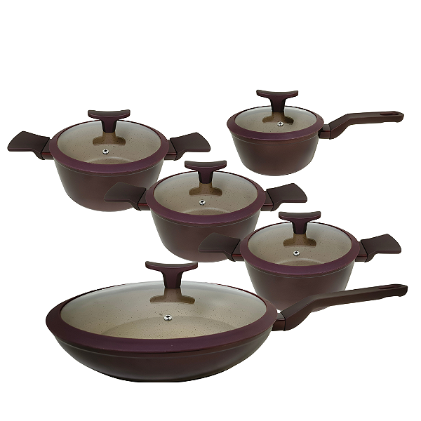 Conjunto Capri Antiaderente 20 Peças - Chocolate