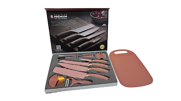 Faqueiro Premium - 17 Peças - Rosa