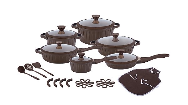 Donna Antiaderente 22 Peças - Marrom