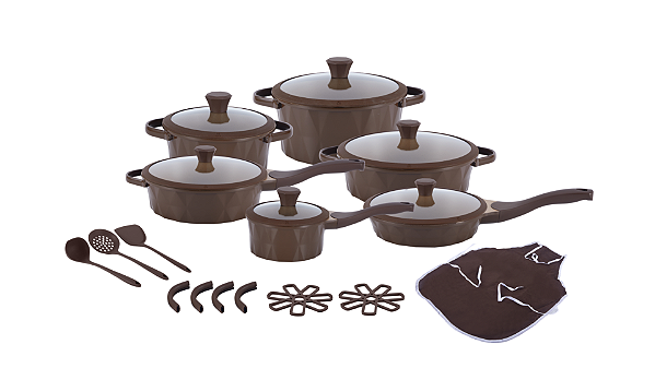 Altenza Antiaderente 22 Peças - Marrom