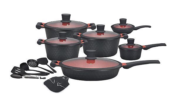 Diamond Max Antiaderente 22 Peças - Preta