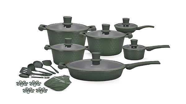 Diamond Max Antiaderente 22 Peças - Verde