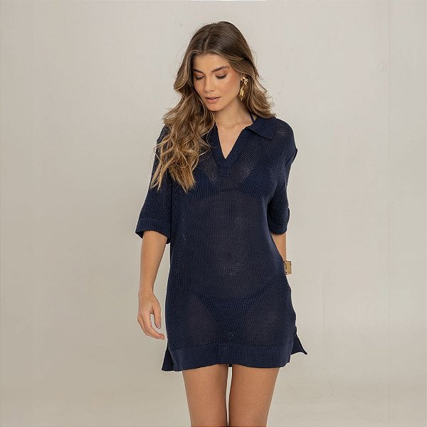 Vestido Polo Tricot Marinho