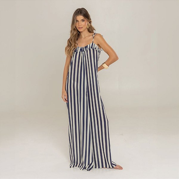 Vestido Longo Navy Stripes